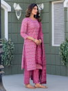 Pink Colour Cotton Blend With Print Kurti With Pant Dupatta Wholesaler In Delhi Aaradhna 2029